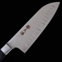 Faca japonesa Santoku - MIURA - Inox Molybdneum- com concavos - Cabo em madeira - Tam: 16cm