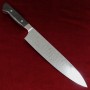 Japanese Chef Gyuto Knife - SK Japan SHISUI - Damasteel - Mirrored - Honyaki - Carbon-Fiber Handle - Size: 24cm