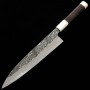 Japanese Chef Knife Gyuto - YOSHIHIDE MASUDA - White Carbon Steel Black Damascus - Ebony Wood Handle&Sheath -Size: 24cm