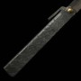 三浦MIURA 冨田作 肥後小刀 極軟鉄鍛造 特大剣型鎚目乱刀 黒打ち 桐箱・収納袋付き 9cm