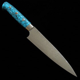 Faca japonesa petty - TAKESHI SAJI - Aço inox R2 damascus -cabo cus...