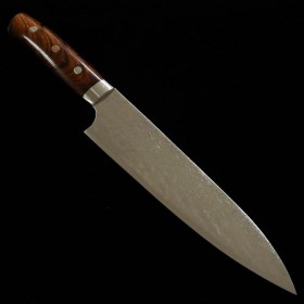 Faca japonesa do chef gyuto TAKESHI SAJI -Aço damascus R2 diamond finish -ironwood handle- Tam: 18/21/24cm