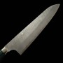 Faca chef Japonesa Gyuto - NIGARA - Inox SG2 - Acabamento martelado - Cabo turquesa - Tam: 24cm