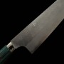 Faca chef Japonesa Gyuto - NIGARA - Inox SG2 - Acabamento martelado - Cabo turquesa - Tam: 24cm