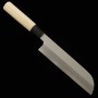 Faca japonesa Kamagata Usuba - MIURA - Carbono shirogami No.2 - Acabamento Kasumi - Tam: 18/19.5/21cm