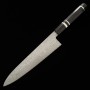 Faca chef japonesa Gyuto - MIURA Obidama - Inox SPG STRIX - Damascus - Cabo em madeira de ébano - Tam: 24cm