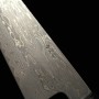 Faca chef japonesa Gyuto - MIURA Obidama - Inox SPG STRIX - Damascus - Cabo em madeira de ébano - Tam: 24cm