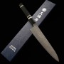 Faca chef japonesa Gyuto - MIURA Obidama - Inox SPG STRIX - Damascus - Cabo em madeira de ébano - Tam: 24cm