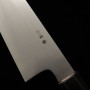 Faca Chef japonesa Gyuto - MIURA - Shirogami No.2 - Acabamento Kasumi - Cabo em madeira de magnólia - Tam: 27cm