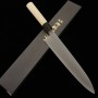 Faca Chef japonesa Gyuto - MIURA - Shirogami No.2 - Acabamento Kasumi - Cabo em madeira de magnólia - Tam: 27cm