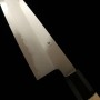 Faca japonesa Bunka - HADO - Shirogami No.1 - Cabo em madeira de Magnolia - Tam: 18cm