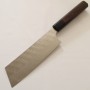 Faca japonesa Kiritsuke Nakiri - NIGARA - SPG STRIX - Acabamento em Damasco Martelado - Cabo em madeira rosa - Tam: 18cm