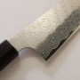 Faca japonesa Kiritsuke Nakiri - NIGARA - SPG STRIX - Acabamento em Damasco Martelado - Cabo em madeira rosa - Tam: 18cm
