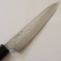 Faca japonesa Petty - NIGARA - VG XEOS - Acabamento em Damasco Martelado - Cabo de madeira rosa - Tam: 15cm