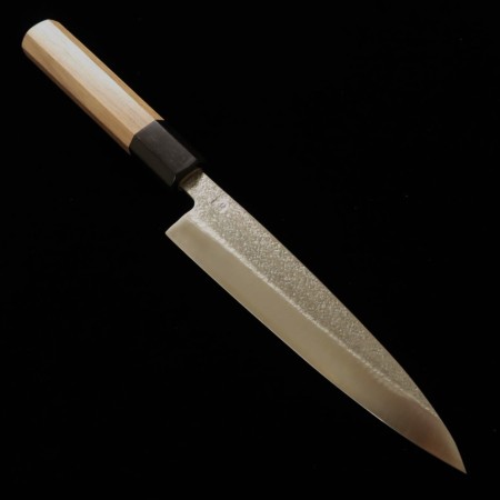Faca japonesa kataba Petty - IKEUCHI - Inox VG10 - Acabamento martelado - Cabo em madeira de nogueira - Tam: 15cm