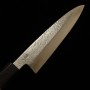 Faca japonesa kataba Petty - IKEUCHI - Inox VG10 - Acabamento martelado - Cabo em madeira de nogueira - Tam: 15cm