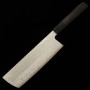Japanese Kiritsuke Nakiri knife - NIGARA - Stainless VG XEOS - Damascus - Ebony wood handle - Size : 17cm