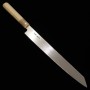 Japanese Kiritsuke Yanagiba knife - MIURA OBIDAMA - Stainless Ginsan - Magnolia wood handle - Left Handle - Size : 27/30cm
