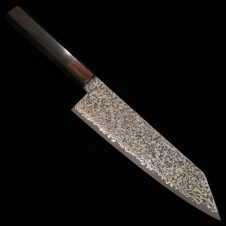 Japanese Kiritsuke Knife - TOSHITAKA - Damascus ZDD - Black - Plywood handle - size:18cm