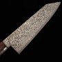 Japanese Kiritsuke Knife - TOSHITAKA - Damascus ZDD - Black - Plywood handle - size:18cm