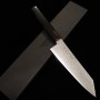 Japanese Kiritsuke Knife - TOSHITAKA - Damascus ZDD - Black - Plywood handle - size:18cm
