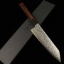 Japanese Kiritsuke Knife - TOSHITAKA - Damascus ZDP - Shot - Plywood handle - size:18cm