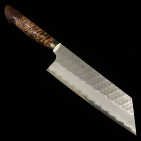 Faca japonesa kiritsuke nakiri - NIGARA - Migaki Tsuchime - Aço inox SG2 Cabo customizado - Tam:18cm