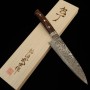 Faca japonesa do chef gyuto TAKESHI SAJI -Aço damascus R2 black fin...