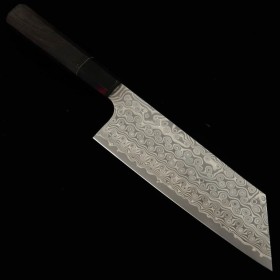Japanese Kiritsuke Nakiri Knife - SG2 anmon Damascus - water buffalo horn ebony wood handle - size: 18cm