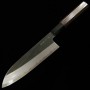 Japanese Santoku Knife - HATSUKOKORO - Satoshi Nakagawa - Blue Carbon steel No.1 - Damascus - Wenge Handle - Size: 18cm
