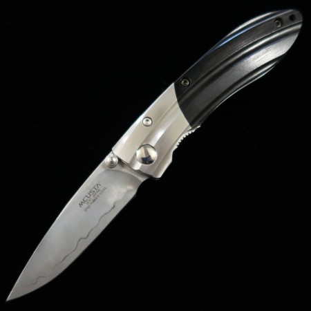 Japanese pocket knife - Mcusta - SPG2 - Shinra Mixture Ripple Serie - Black - MC-0142G - Size: 71mm