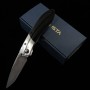 Japanese pocket knife - Mcusta - SPG2 - Shinra Mixture Ripple Serie - Black - MC-0142G - Size: 71mm