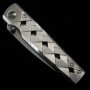 Japanese pocket knife - Mcusta - VG10 - 33 layers Damascus - KATANA - Silver - MC-0037D - Size: 71mm