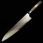 Japanese Chef Knife Gyuto- HATSUKOKORO - Hayabusa - VG10 - Damascus Hammered - teakwood handle - Size:21cm