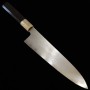 Japanese Chef knife Gyuto - MIURA - Obidama series - Nakagawa - Blue steel No.1 - Damascus - Ebony wood handle - Size : 21/24cm