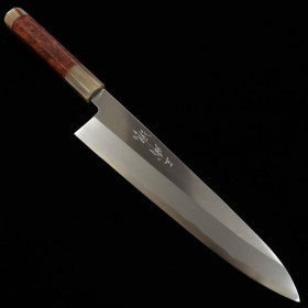 Japanese Single Bevel Chef Knife - MIURA Obidama Blue steel 2- Handle - Size: 24cm