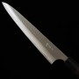 Japanese Slicer knife Sujihiki - ANRYU - Blue steel No.2 - Hammered - Rosewood handle - Size : 27cm
