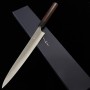 Japanese Slicer knife Sujihiki - ANRYU - Blue steel No.2 - Hammered - Rosewood handle - Size : 27cm