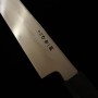Japanese Sakimaru Yanagiba knife - SAKAI KIKUMORI - Ren series - Blue steel No.1 - Turquoise handle - Size : 30cm