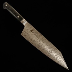 Japanese Kengata chef knife gyuto - SAKAI TAKAYUKI - Coreless Damascus - Micarta Handle - Size: 19cm