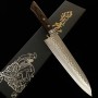 Japanese Chef knife Gyuto - MIURA - Kokuryu series - Stainless VG10 - Hammered - Damascus - Ash wood handle - Size : 18cm