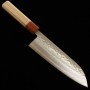 Japanese Santoku Knife - MIURA - Samidare - V1 - Hammered - Quince wood /ash handle - size: 17cm
