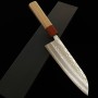 Japanese Santoku Knife - MIURA - Samidare - V1 - Hammered - Quince wood /ash handle - size: 17cm