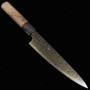 Japanese Petty knife - KAGEKIYO - Stainless ZA-18 - Black damascu - Walnut wood handle - Size : 15cm