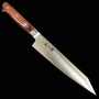 Japanese Kiritsuke Petty knife - MIURA - Stainless AUS8 - Mahogany wood handle - Size : 14.5cm