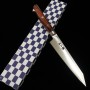 Japanese Kiritsuke Petty knife - MIURA - Stainless AUS8 - Mahogany wood handle - Size : 14.5cm