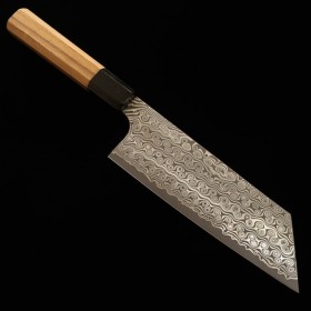 Japanese Kiritsuke Nakiri Knife - NIGARA - SG2 - Anmon Damascus - Teak handle - size: 18cm