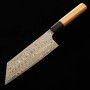 Japanese Kiritsuke Nakiri Knife - NIGARA - SG2 - Anmon Damascus - Teak handle - size: 18cm