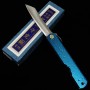 Japanese pocket knife - HIGONOKAMI - Blue carbon steel - Mizushibuki series - Blue - size: 7.2cm