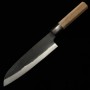 Japanese Santoku knife - MIURA - Blue steel No.2 - Kurouchi - Walnut wood handle - Size : 16.5cm